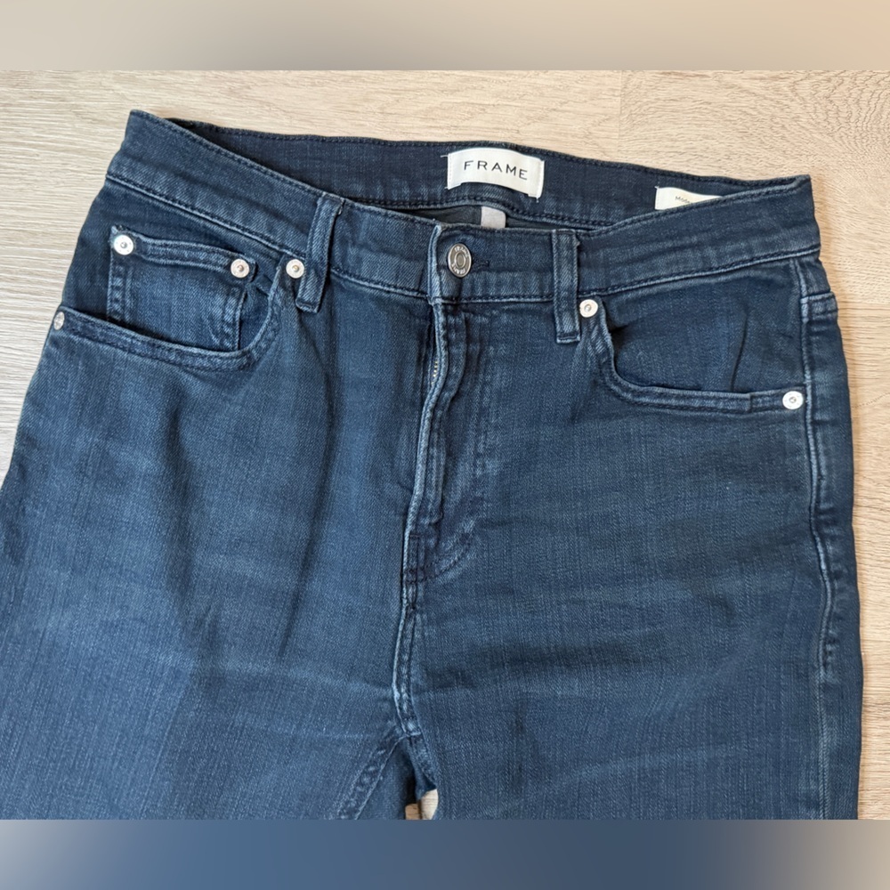 Frame Denim Modern Straight Jeans in Deep Blue - Picture 3 of 8